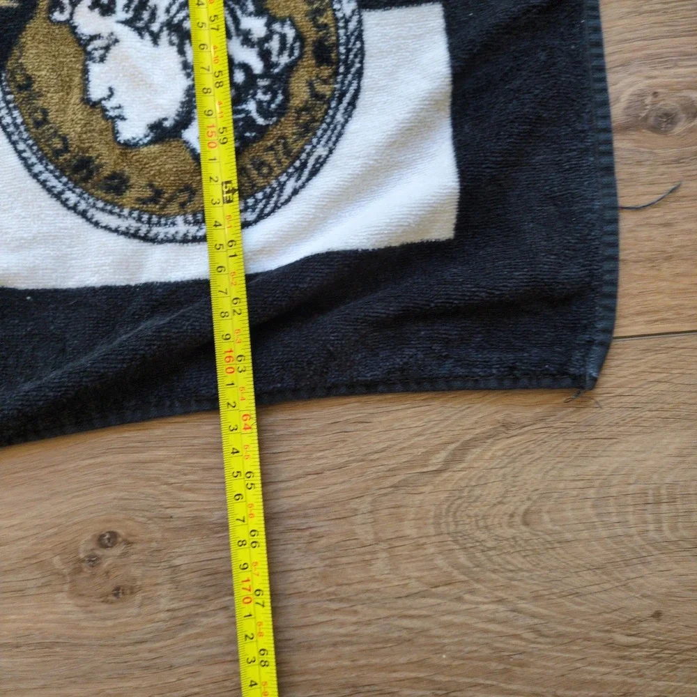 Vtg Hilasal Travel Passport Beach Towel Black White Striped Nautical‎ 64x35